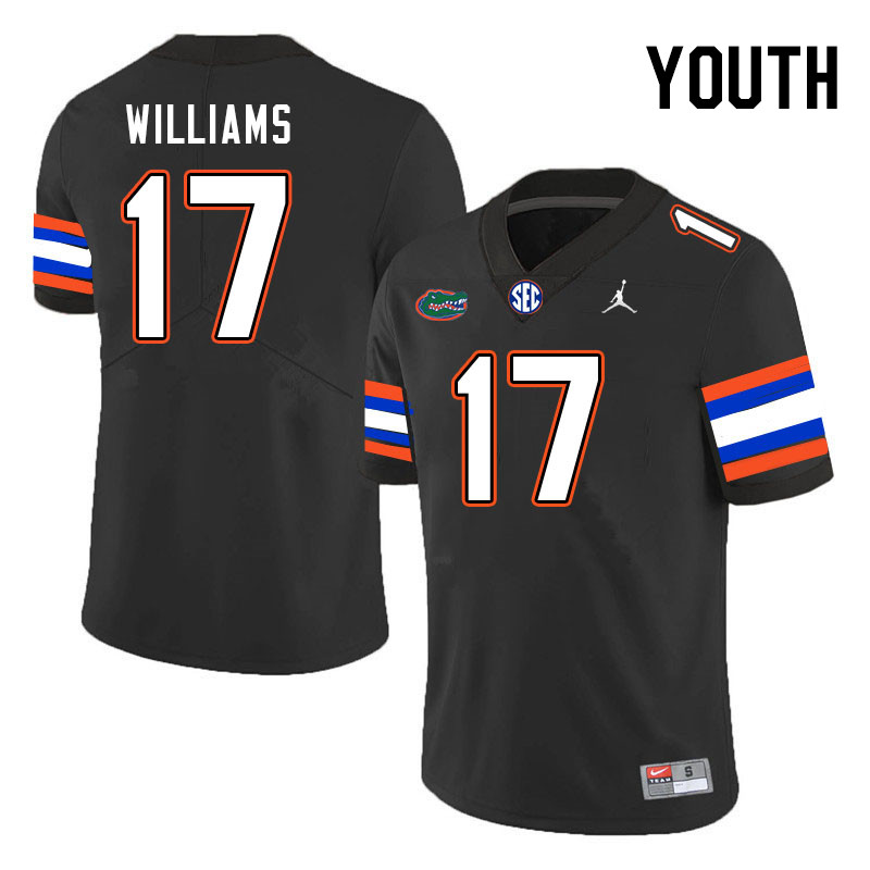 Youth #17 Scooby Williams Florida Gators College Football Jerseys Stitched-Black